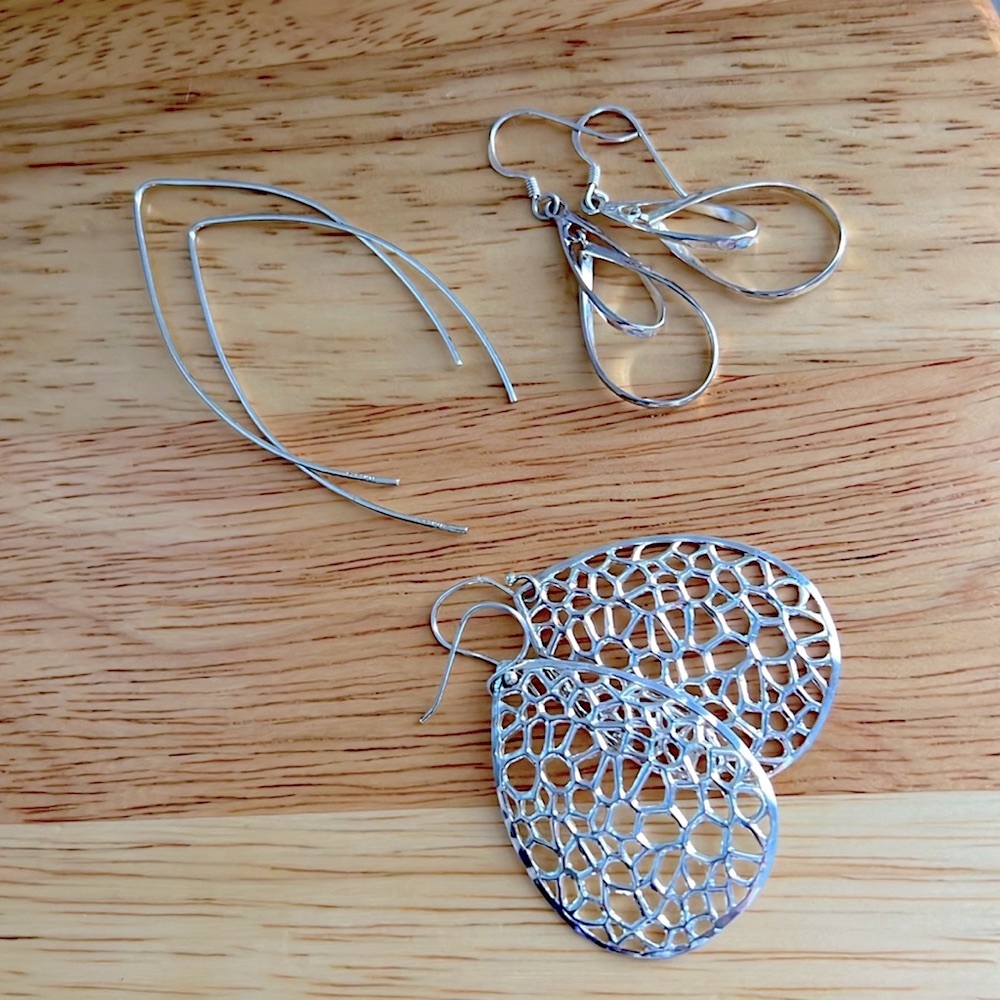 Lot of 3 - Sterling Silver Drop Earrings